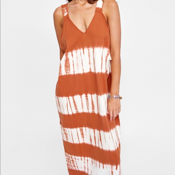 orange tie dye dress
